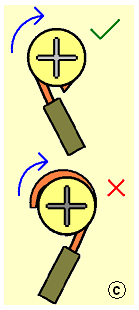 Apriete correcto de un cable a un tornillo...