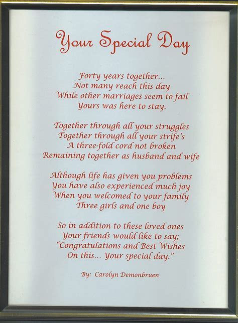 Anniversary Poems For Parents   ETA: If you do use this  