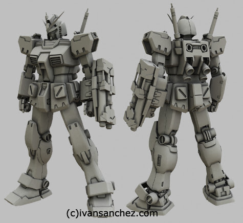 mobile suit gundam full armor gundam katoki hajime 3d mesh cg sandrum