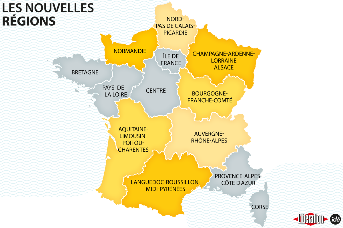 Carte Régions de France 2016 à compléter