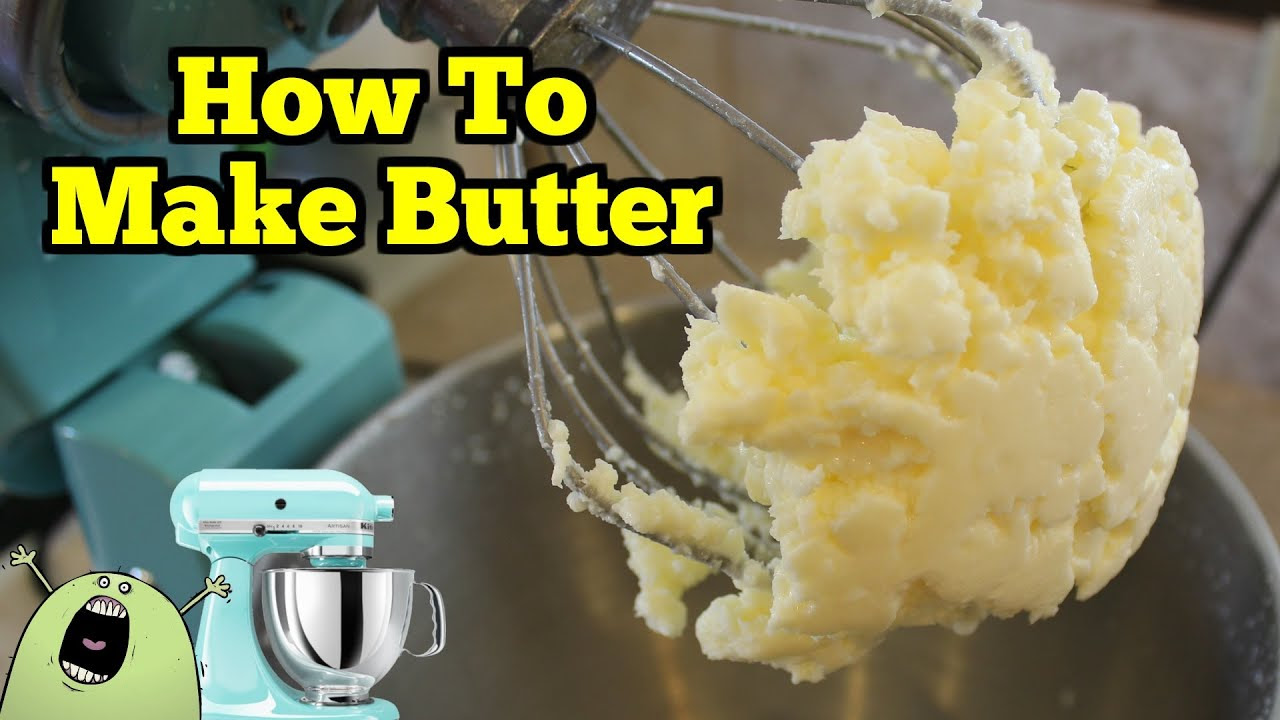 How To Make REAL BUTTER in a KitchenAid Mixer - YouTube