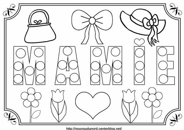 Coloriage A Gommettes Mamie