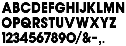 Cast Metal Sign Letters in Avant Extra Bold  font  style