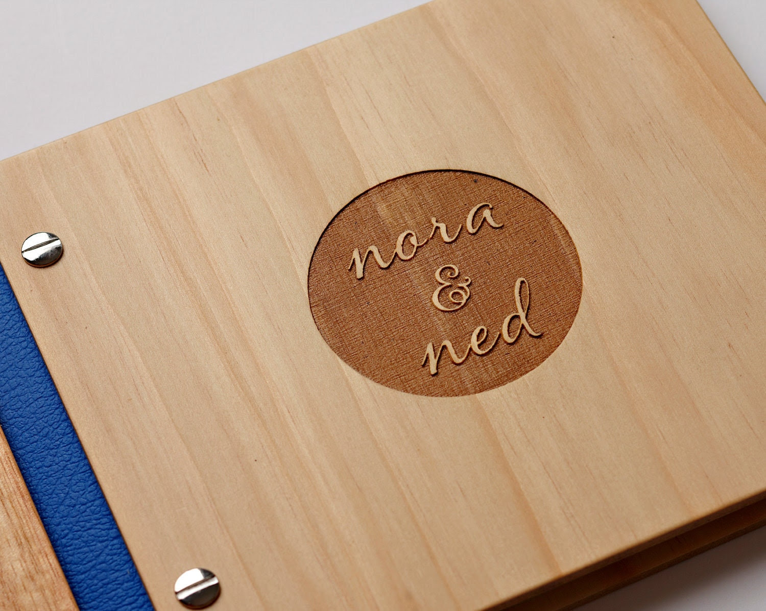 custom wedding guest book wood engraved guestbook anniversary engagement bridal shower // petite album
