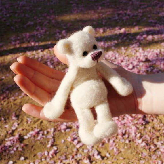 organic wool teddy bear toy for children