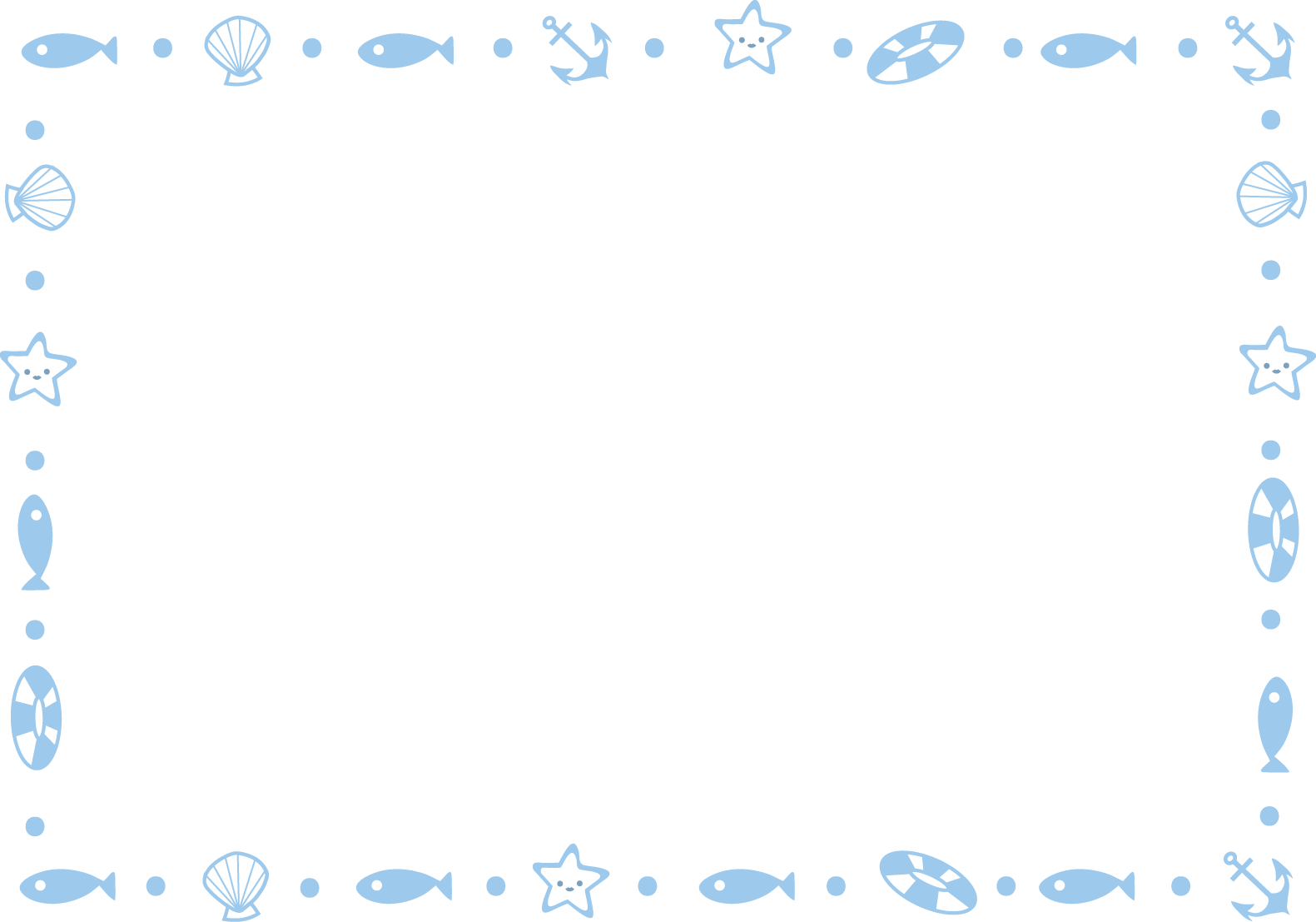 飾り枠 ライン 無料イラスト素材 夏