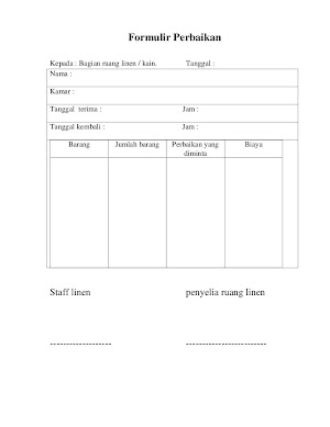 Kumpulan Formulir Yang Ada Di Laundry [Terlengkap] 