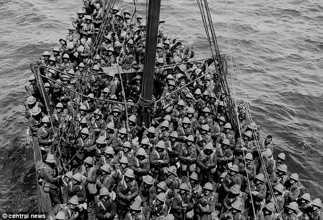 A century ago: Troops going ashore at the Dardanelles, leaving the SS Nile for the landing beach in 1915