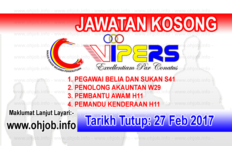 Jawatan Kerja Kosong WIPERS - Majlis Sukan Wilayah Persekutuan logo www.ohjob.info februari 2017