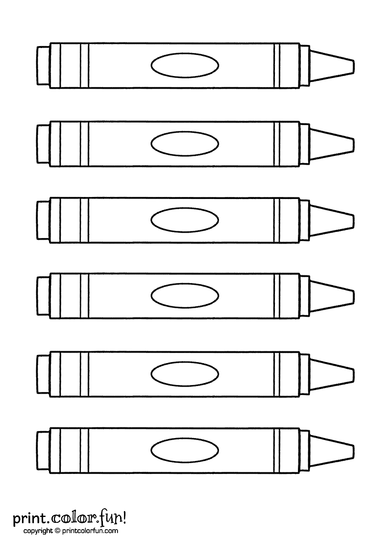 Download Six crayons coloring page - Print. Color. Fun!