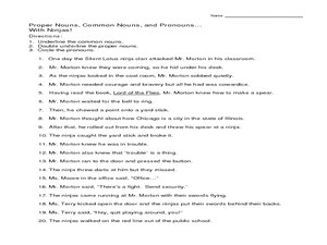 Proper Nouns, Common Nouns, and Pronouns...With Ninjas ...