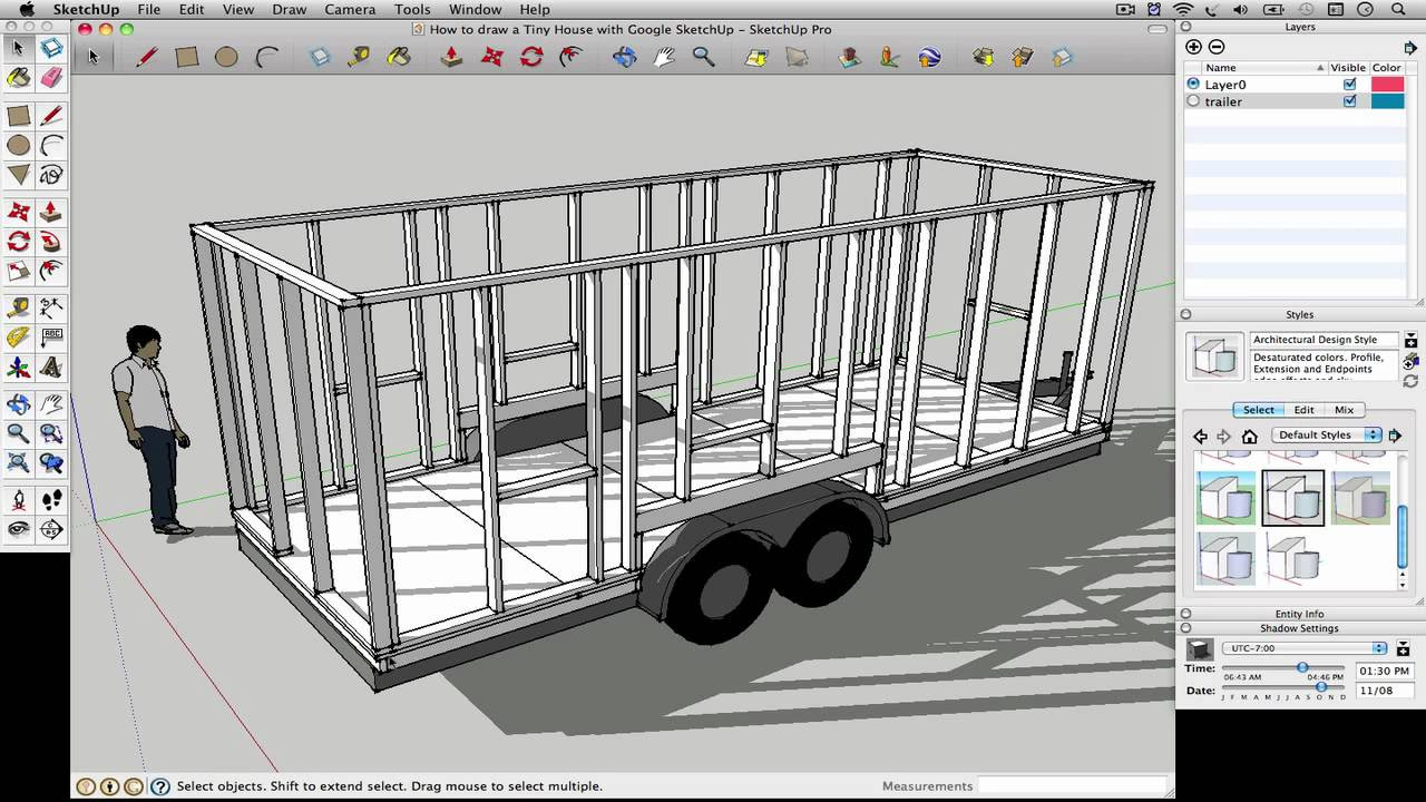 How to draw a Tiny House with Google SketchUp - Part 1 ...