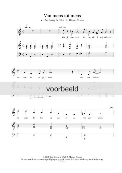 liederen.org - Van mens tot mens - bladmuziek