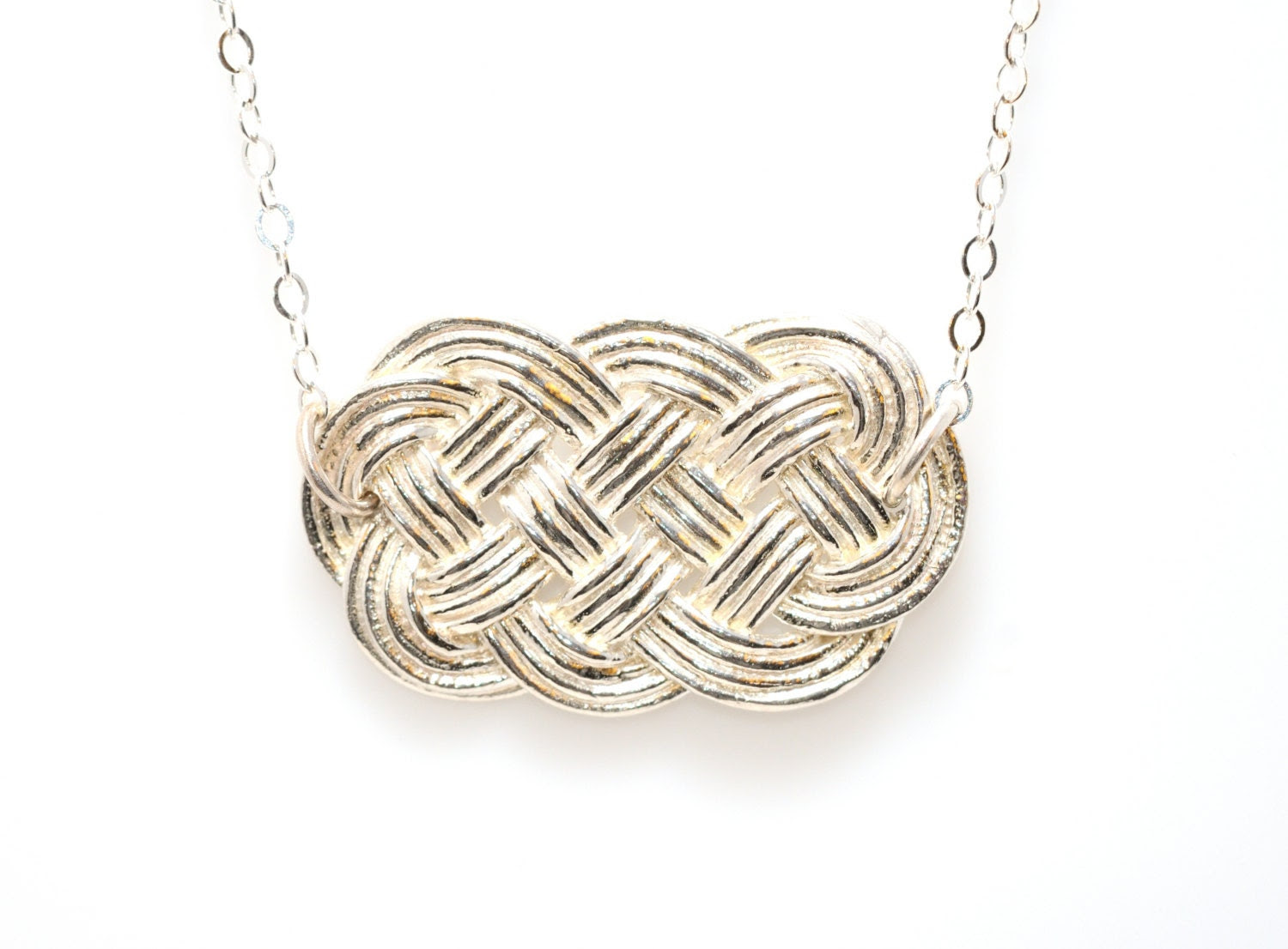 Silver Ocean Plait Necklace