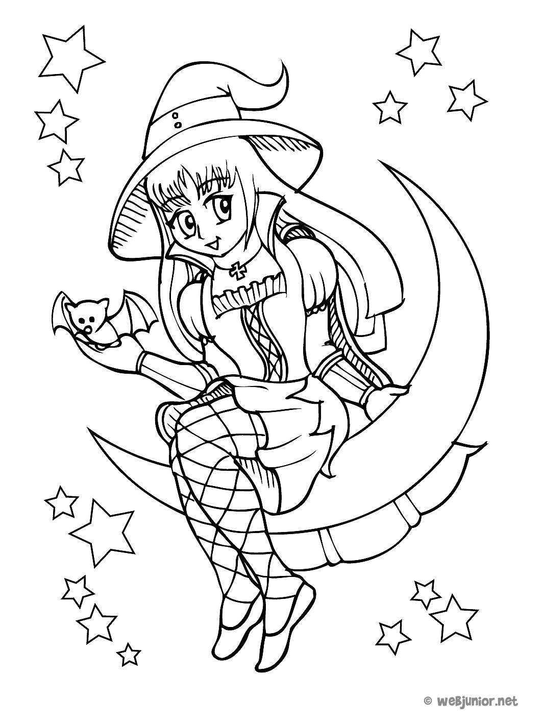 Coloriage La petite sorci¨re de la lune