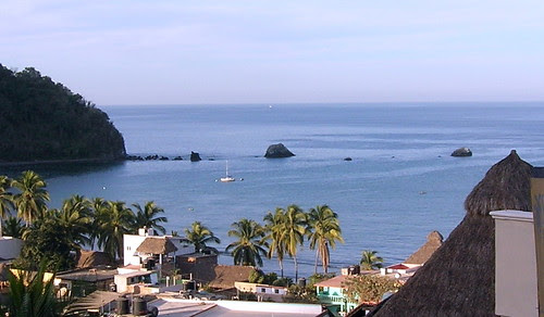 Tom's sailboat in Tenacatita Bay