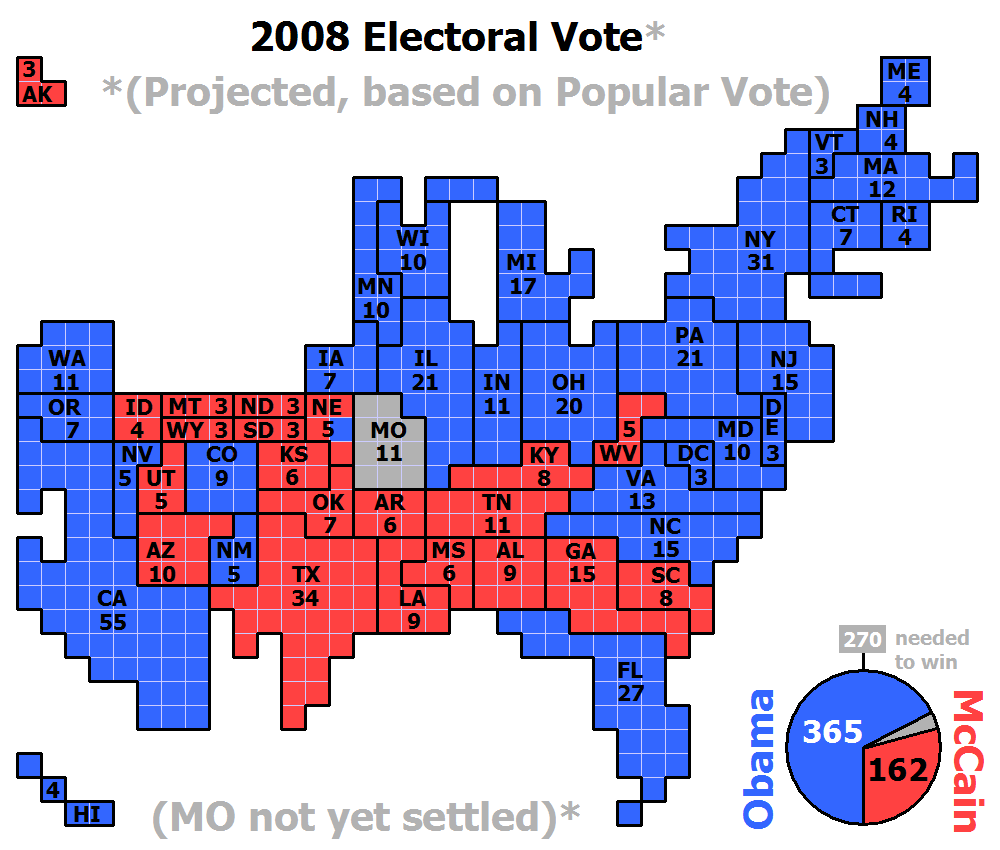 Electoral Votes Map 08