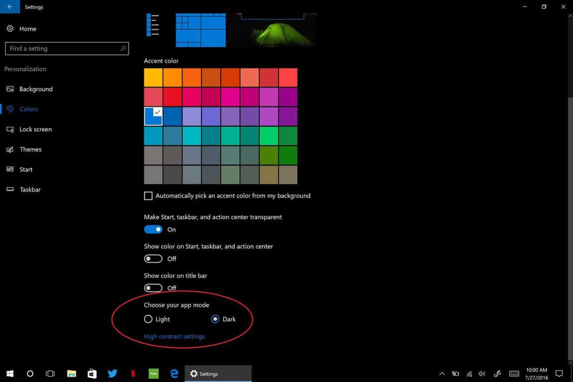 dark mode outlook 2016 theme Windows new On MSFT the  emoji keyboard mode Experience and Anniversary Update: dark 10