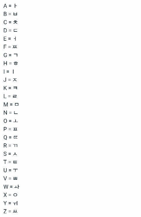 Alphabet Korean Korean School Amino
