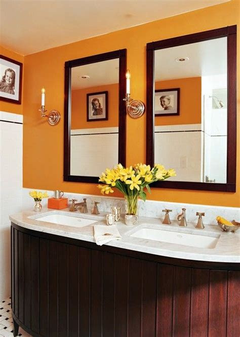 images  orange bathrooms  pinterest tile