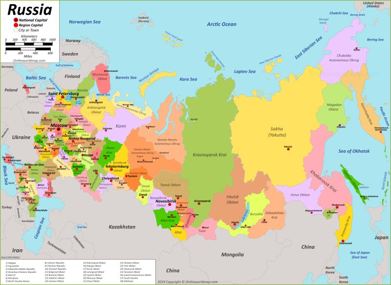 map of russia and surrounding countries Russia Maps Maps Of Russia Russian Federation map of russia and surrounding countries