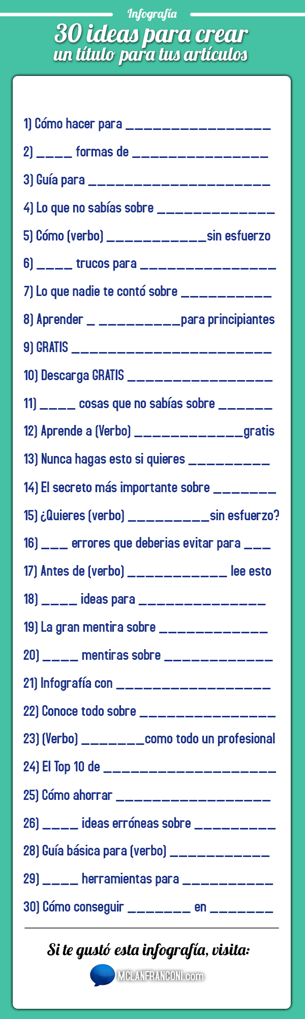 30 ideas para crear un título para tus artículos