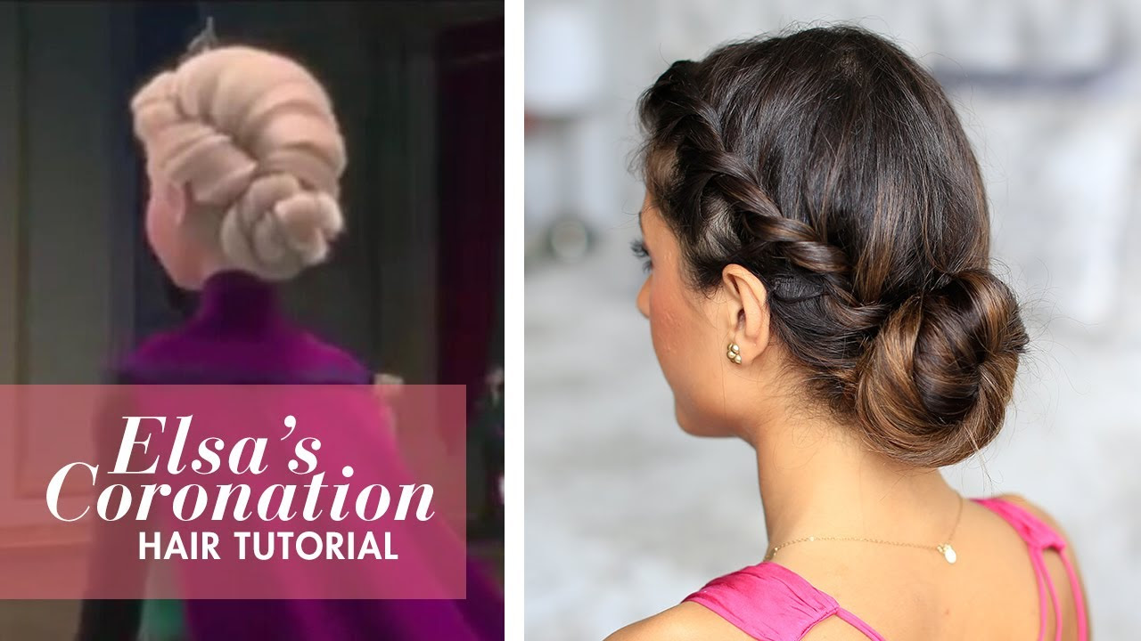 Frozen Elsa's Coronation Up-Do Hairstyle - YouTube