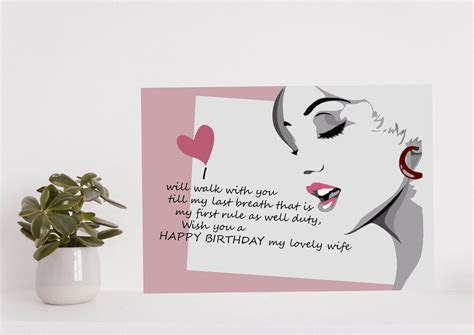 Personalize your own printable & online birthday cards for wife. printable wife birthday carddownloadable birthday card for etsy in