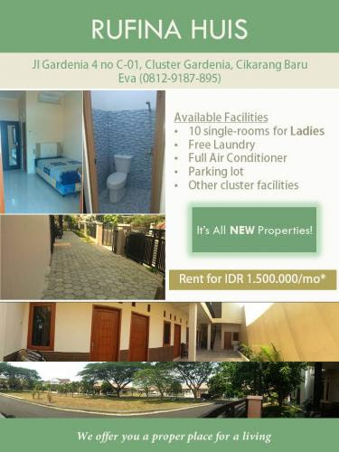 Kost Wanita di Cikarang Baru Jababeka 2 - Dekat Tol Cibatu 