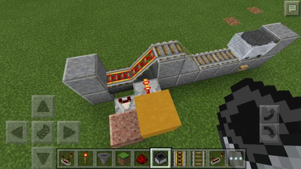 ホッパートロッコのアイテム回収駅 のんびりマイクラpe