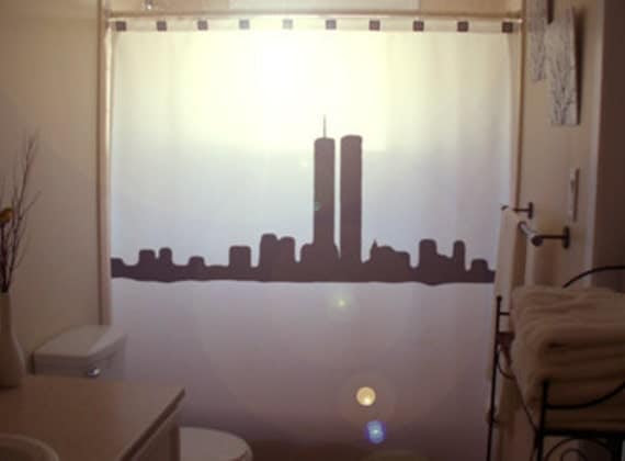 NY New York Shower Curtain Bathroom World by CustomShowerCurtains
