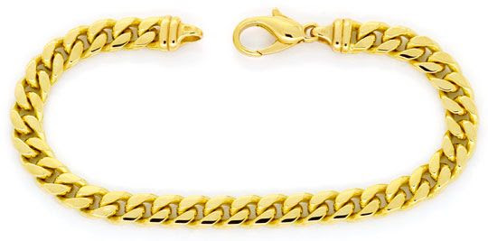 Original-Foto 1, MASSIVES GEWÖLBTES FLACHPANZER GOLDARMBAND GELBGOLD