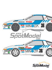 Shunko Models: Calcas escala 1/24 - Toyota Supra Turbo Grupo A Minolta Nº 36, 37 1987, 1988 - para kit de Tamiya TAM24076