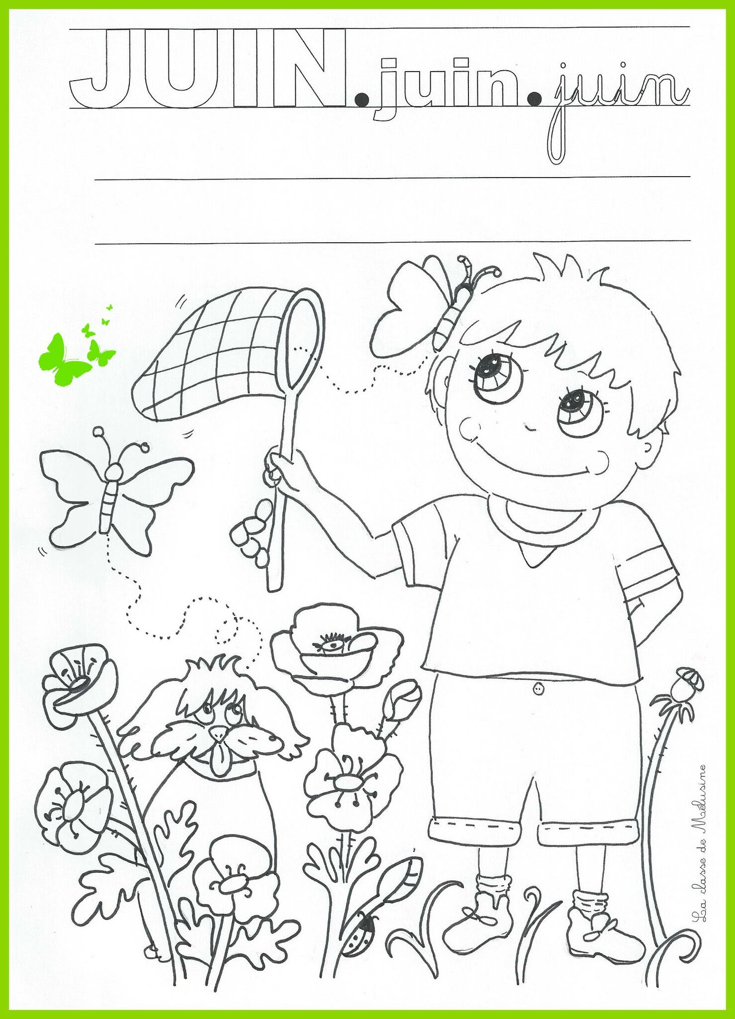Coloriage du mois de juin 31 mai 2014