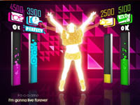 In-game screen showing 4-person multiplayer in Just Dance