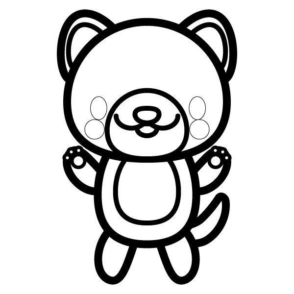 塗り絵に最適な白黒でかわいい犬の無料イラスト 商用フリー オイデ43