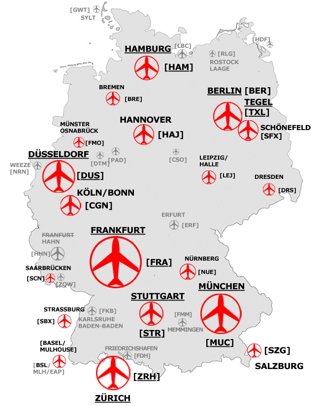 flughäfen deutschland karte übersicht TGV® KARTE FRANKREICH | ⇒ +++ SCHNELLZUGRIFF +++ | TGV LINIEN 