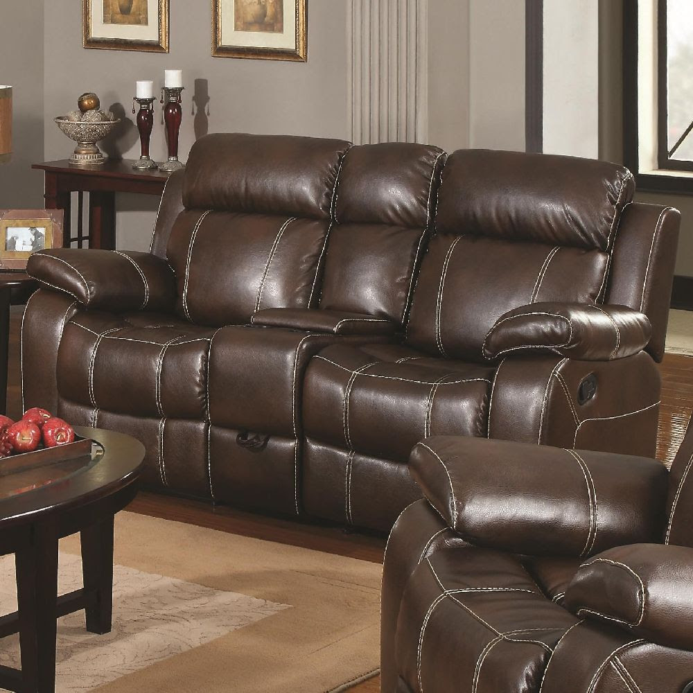 Myleene Collection 603021 Brown Leather Reclining Sofa & Loveseat Set