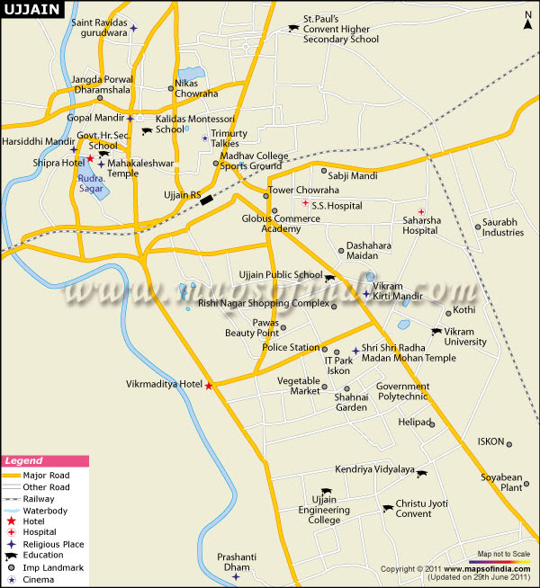 Tourist Map of Ujjain