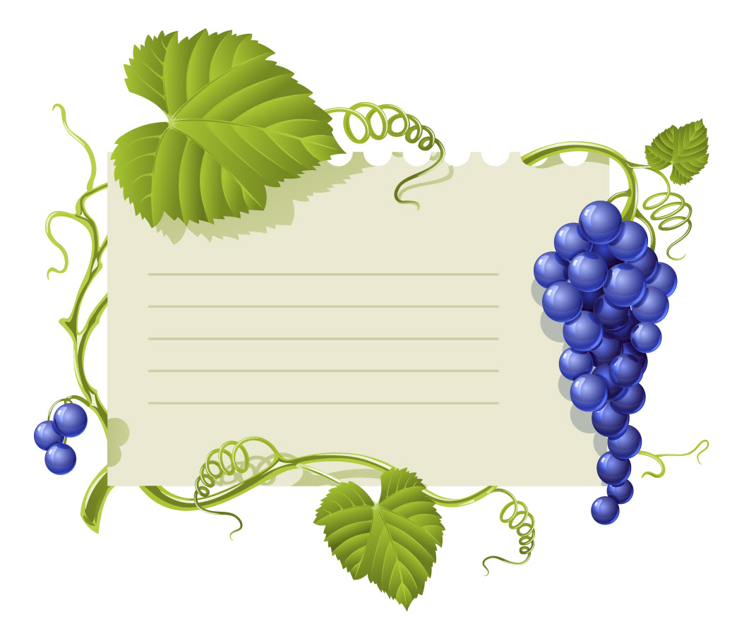 素材 お洒落な葡萄の掲示板 Purple Grape Theme Bulletin Board イラスト素材