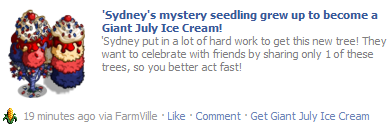 Giant July Ice Cream Tree FaceBook Notice 