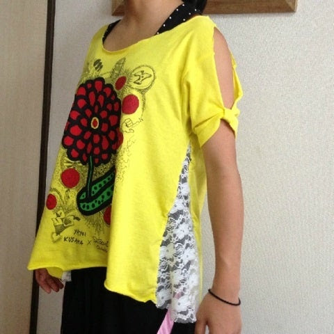 Tシャツリメイクを袖にするなら カットで肩出しやリボンなど