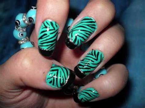 turquoise zebra nails youtube