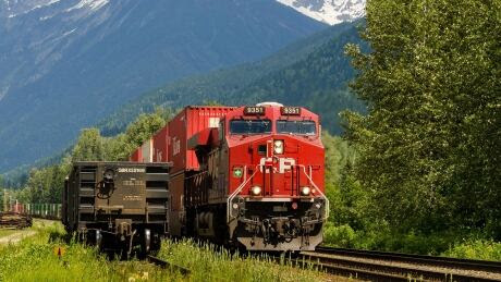 Train descends CP Rail's Mountain Subdivision toward Revelstoke, B.C.
