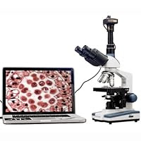 AmScope 2000X LED Doctor Office Vet Lab Trinocular Biological Compound Microscope with 3D Double Layer Mechanical Stage + USB Digital Camera