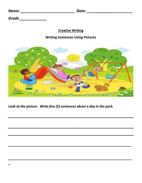Webwriting worksheets for preschool and kindergarten. creative writing picture prompt worksheet
