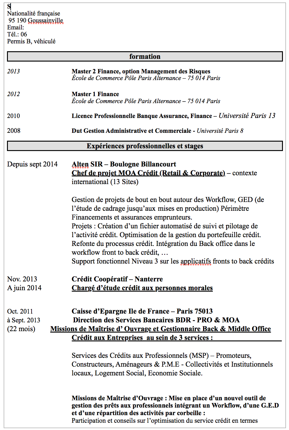 Exemple de cv moa - laboite-cv.fr