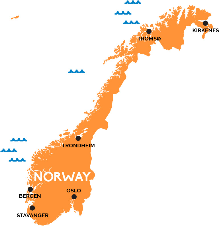 Map of Norway  RailPass.com