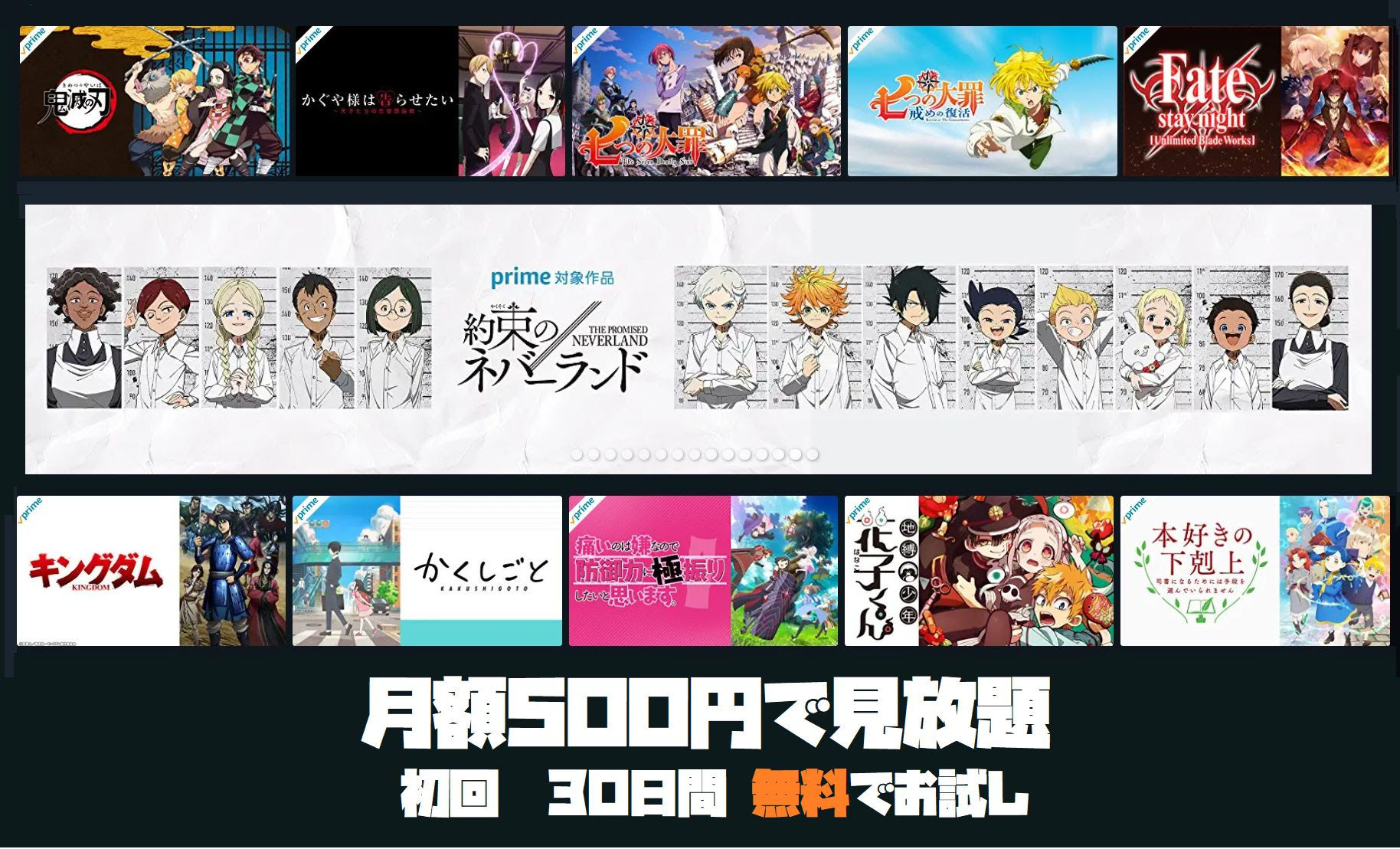 6月版 Amazonプライムビデオの見放題アニメ614作品をリスト化 鬼滅 約ネバ キングダム