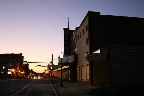 sun sets on the main theater
